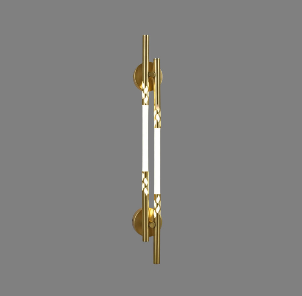 Double Straight Golden Led Warm Walllight