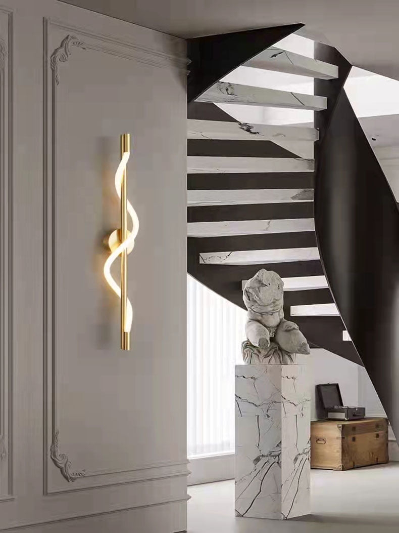 Metallic Double Spiral Modern Led Walllight