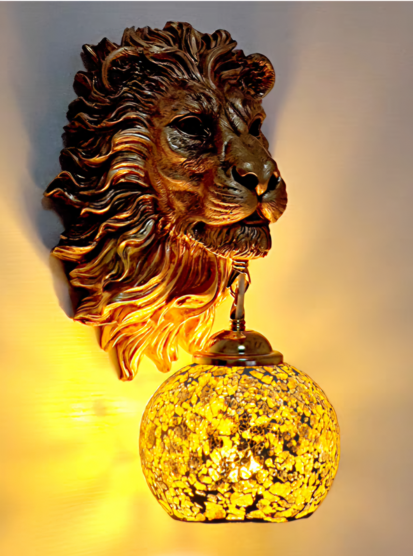 Lion Scripted Wall Lamp