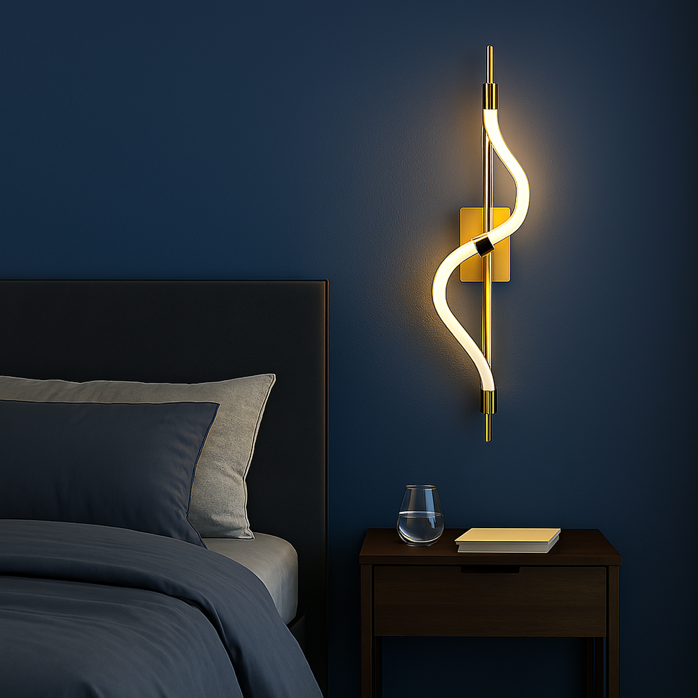 Modern Golden Spiral Warm Led Walllamp