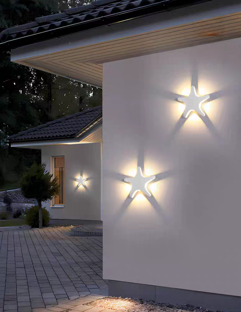 Quad Star Fish Led Elevation Outdoor Wall Light