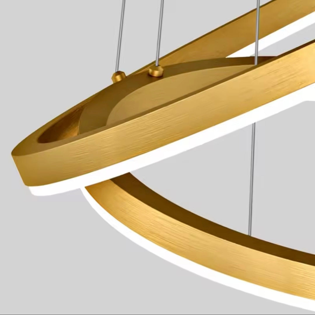 Chromatic Led 6 Rings Golden Modern Chandlier