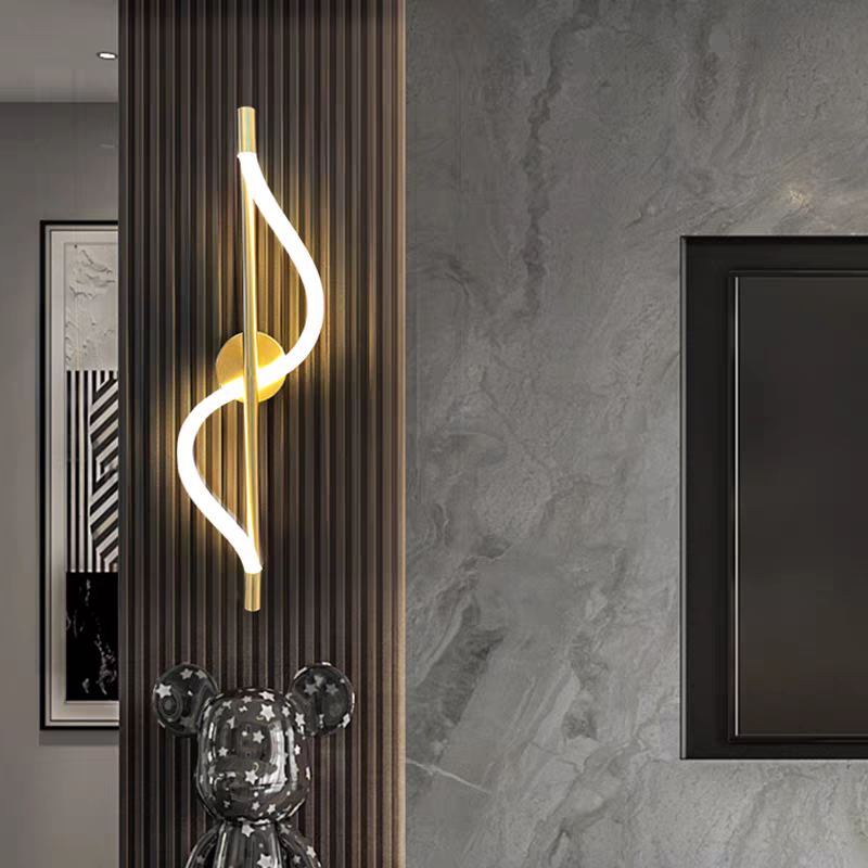 Modern Golden Spiral Warm Led Walllamp