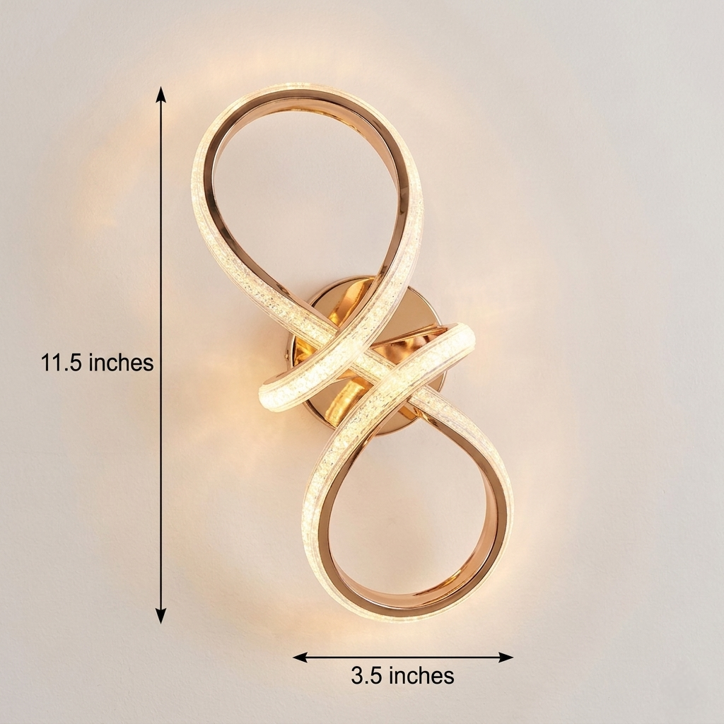 Golden Oval Spiral Led Wall Lamp