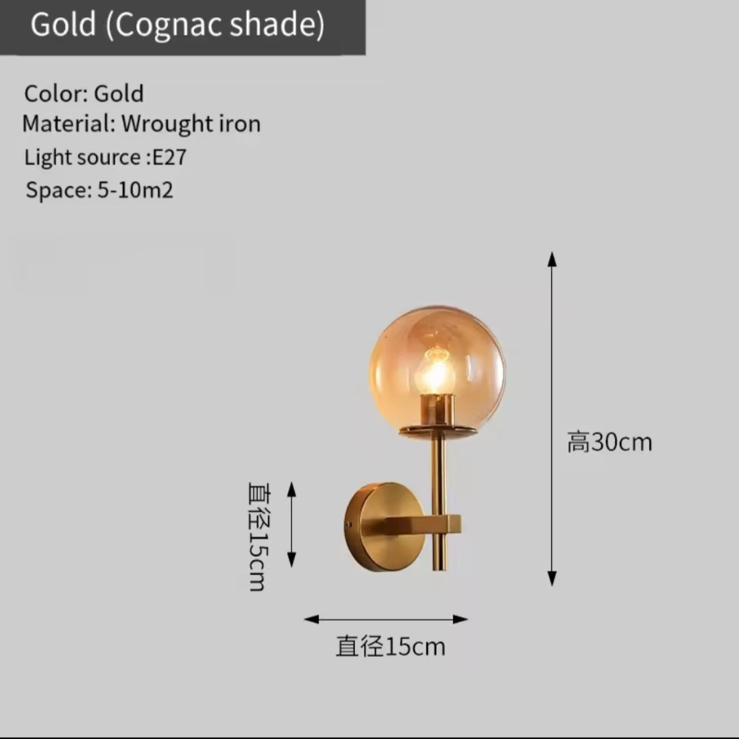 Nordic Brass Golden Modern Wallight