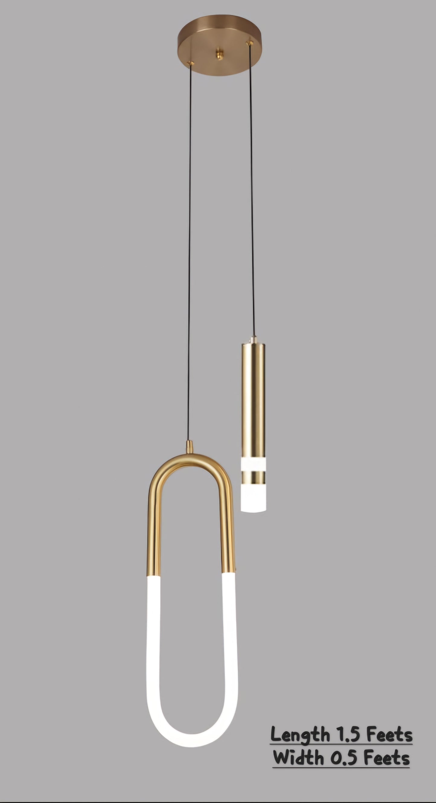 Modern Geometric Twin Golden Hanging Lamp