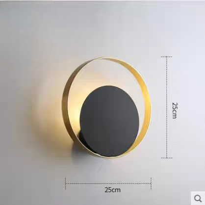 G9 Double Black Golden Round Glass Walllight