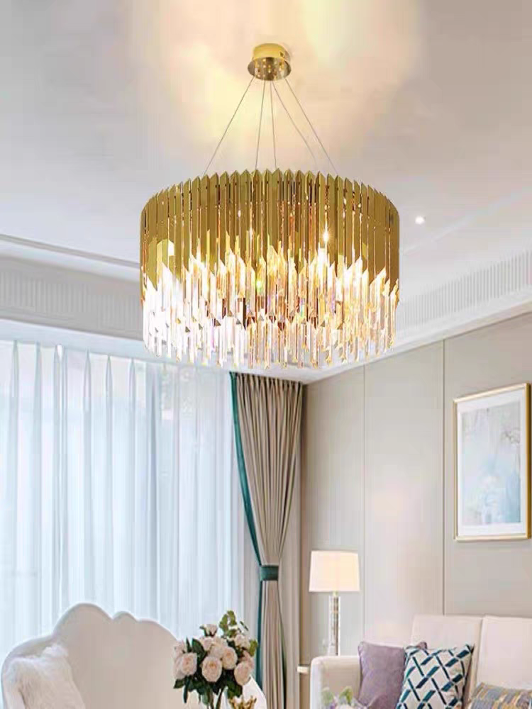 Modern Golden Striper Crystal Chandlier