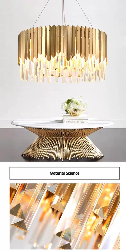 Modern Golden Striper Crystal Chandlier