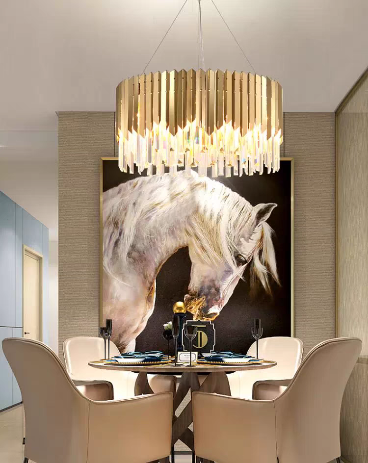 Modern Golden Striper Crystal Chandlier