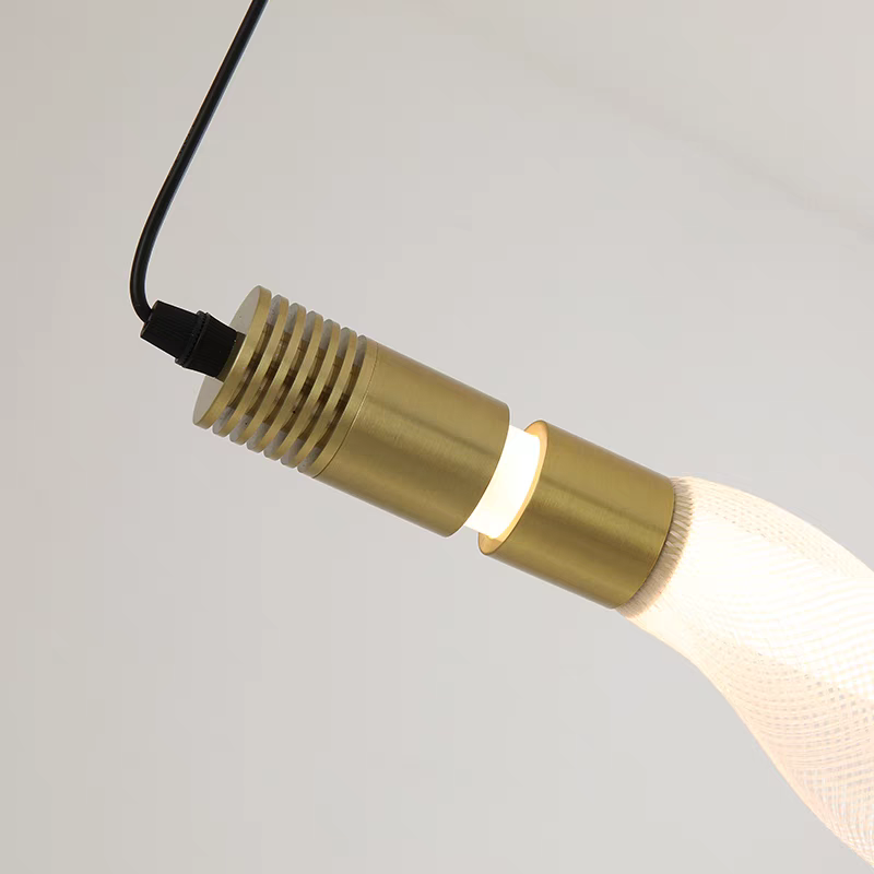 Long Straight Hanging Golden Single Hanging Lamp