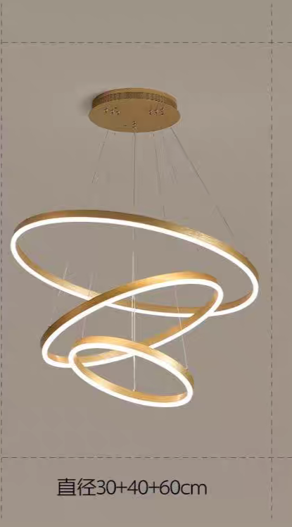 Rounded Rings Golden Luxury Styled Chandlier Light
