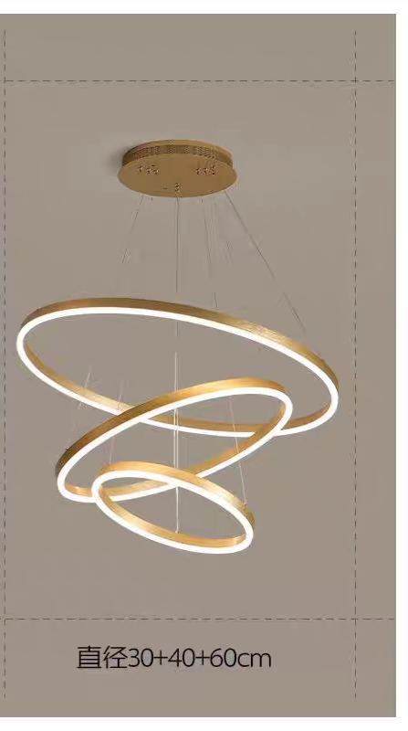 Rounded Rings Golden Luxury Styled Chandlier Light