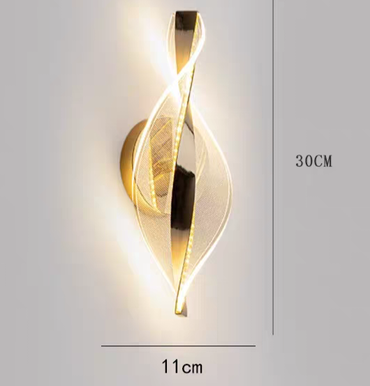 Led Spiral Cirved Modern Golden Led Warm Walllight