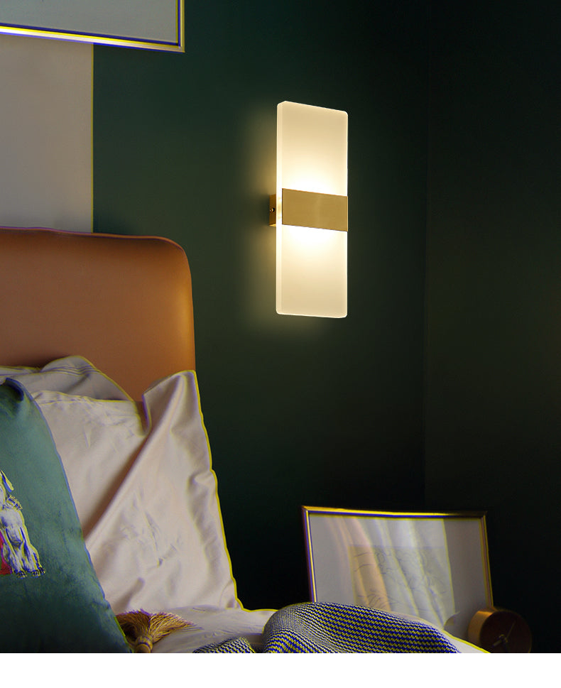 Aryclic Led Brushed Golden Wall Lamp
