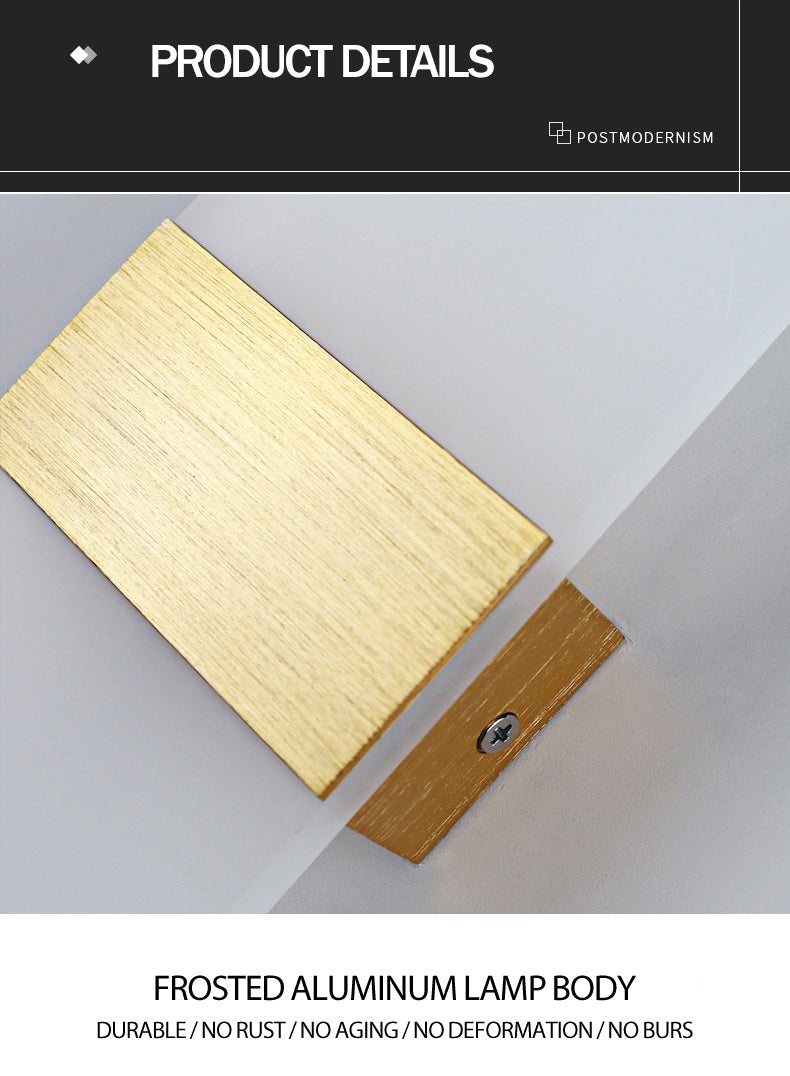 Aryclic Led Brushed Golden Wall Lamp