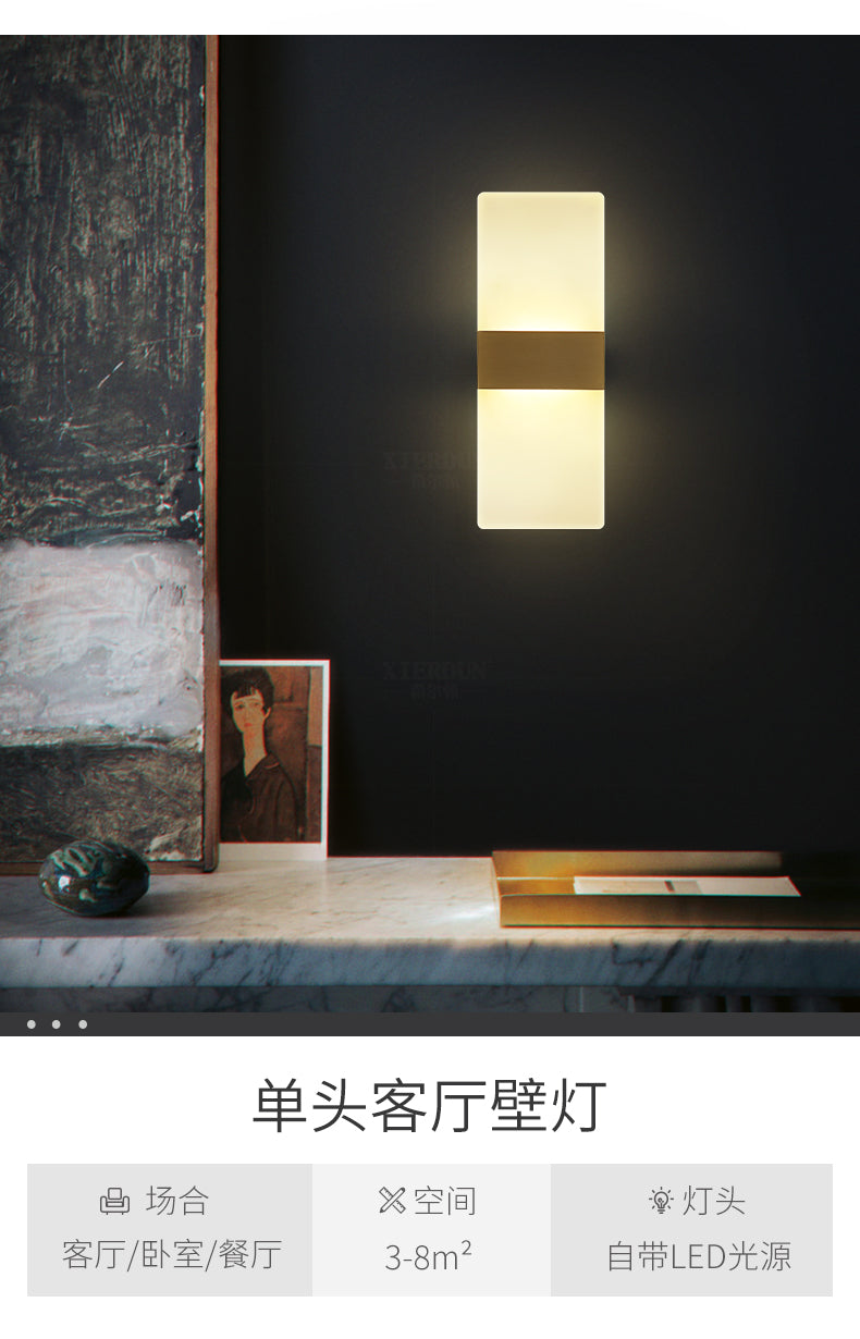 Aryclic Led Brushed Golden Wall Lamp