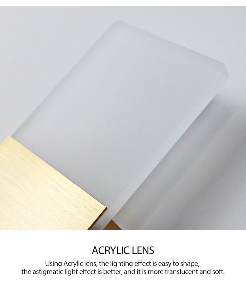 Aryclic Led Brushed Golden Wall Lamp