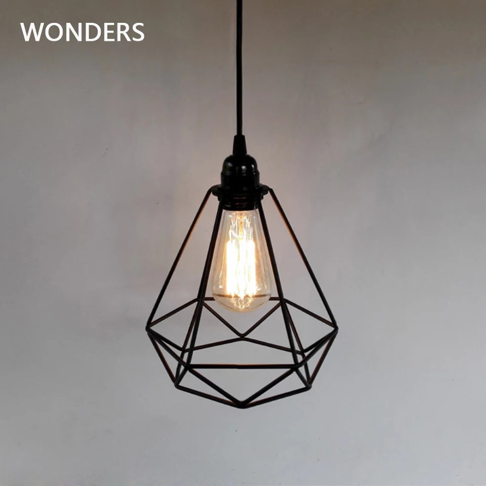 Retro Style Metal Geometric Hanging Light