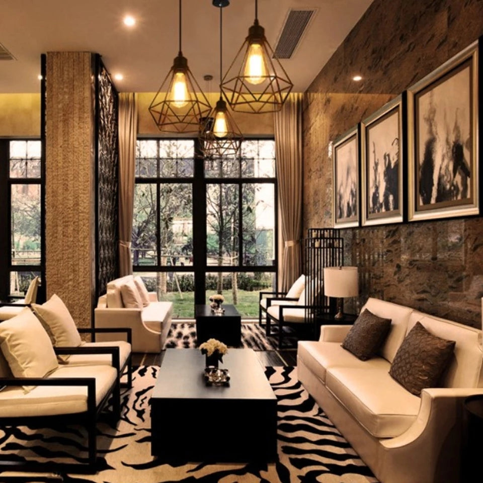 Retro Style Metal Geometric Hanging Light