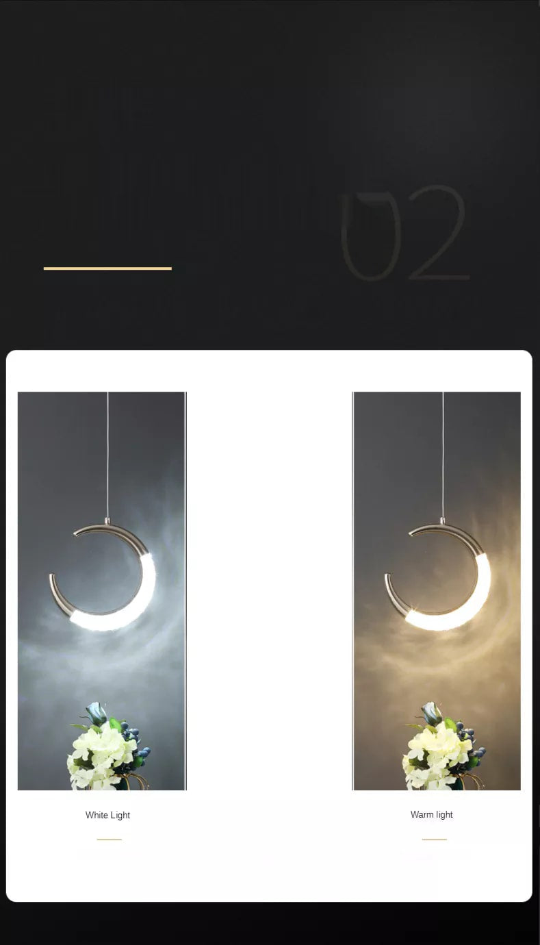 Led Crystal Moon Hanging Light