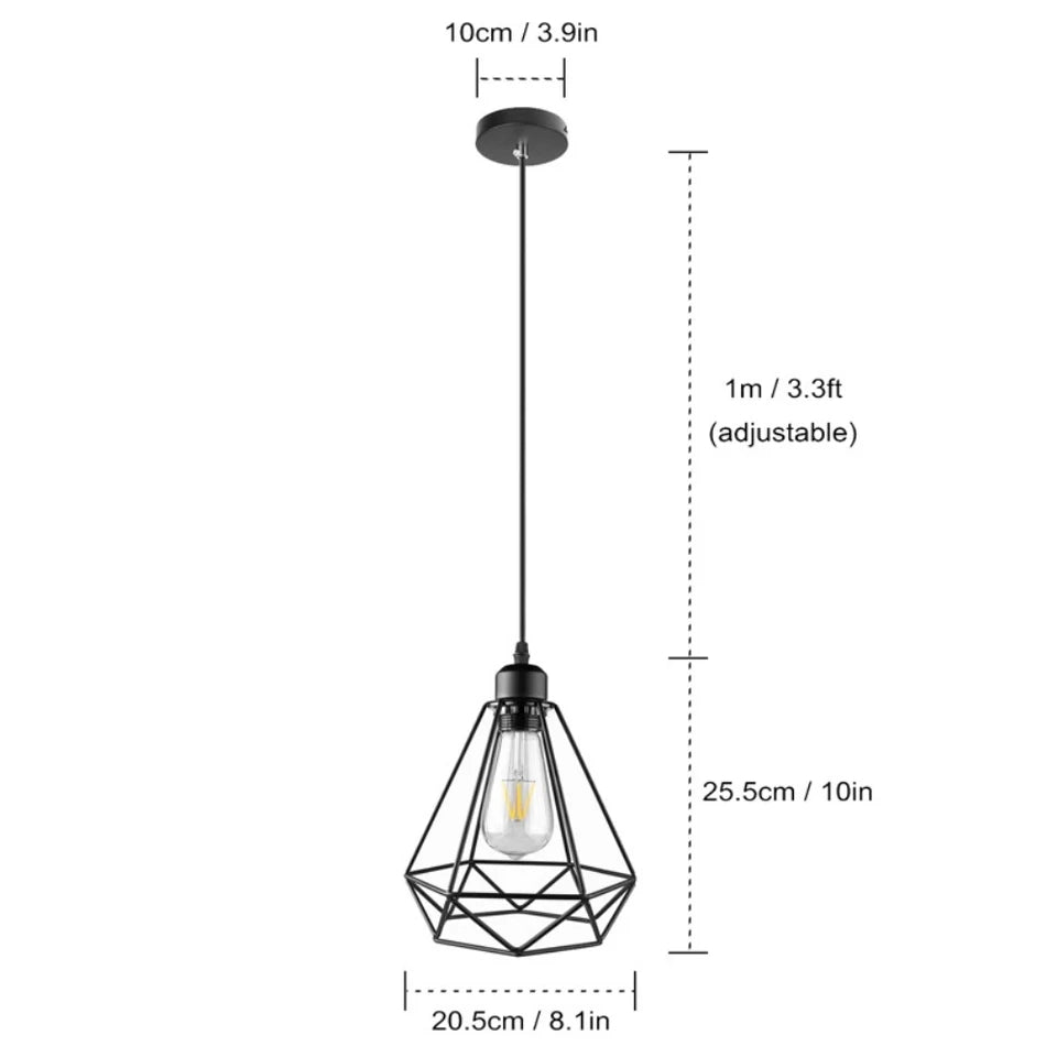 Retro Style Metal Geometric Hanging Light