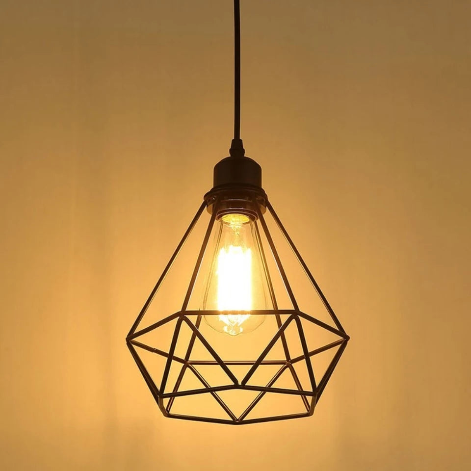 Retro Style Metal Geometric Hanging Light