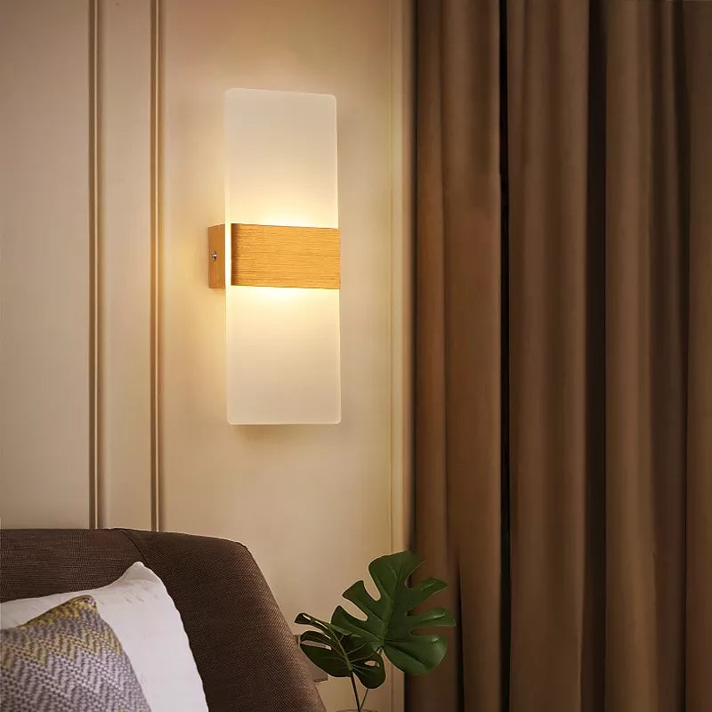 Aryclic Led Brushed Golden Wall Lamp