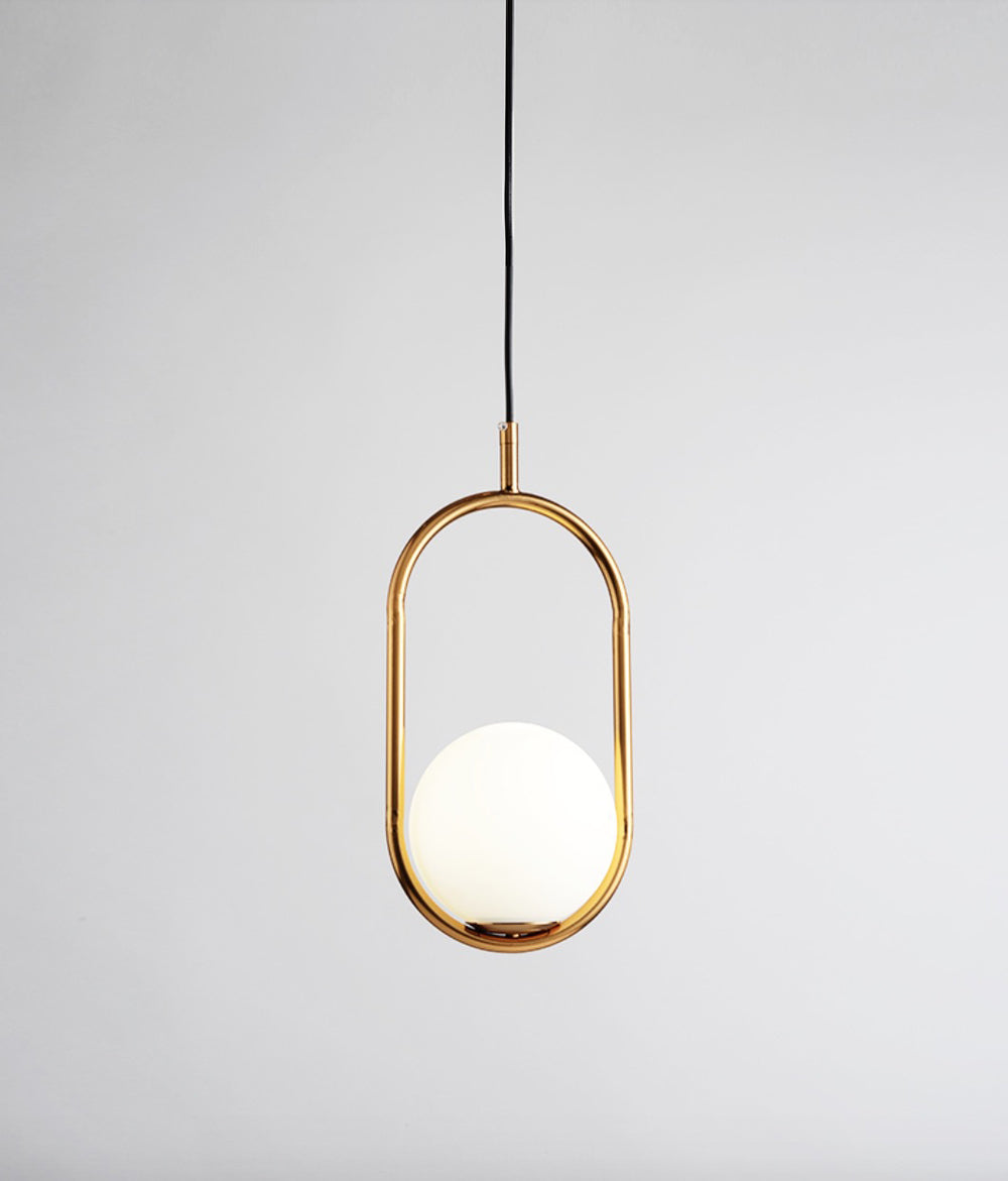 Brass Globe Metallic Golden Hanging Light