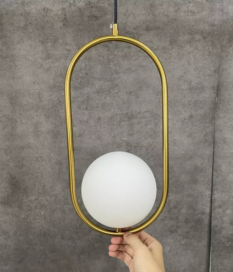 Brass Globe Metallic Golden Hanging Light