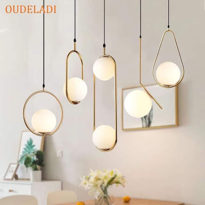 Double Globe Golden Up Down Hanging Light