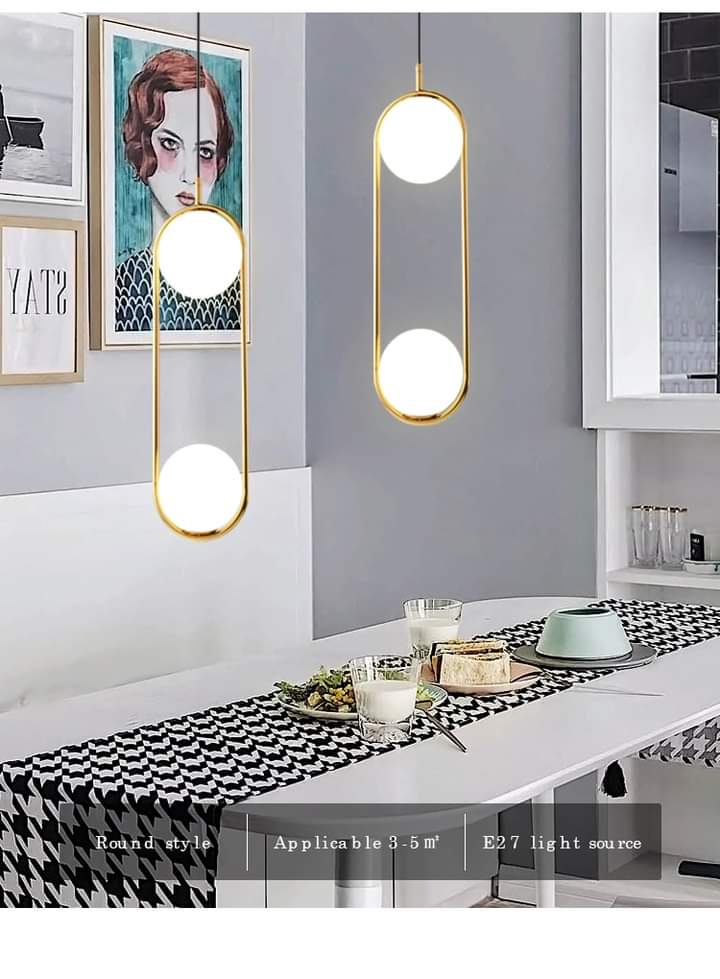 Double Globe Golden Up Down Hanging Light