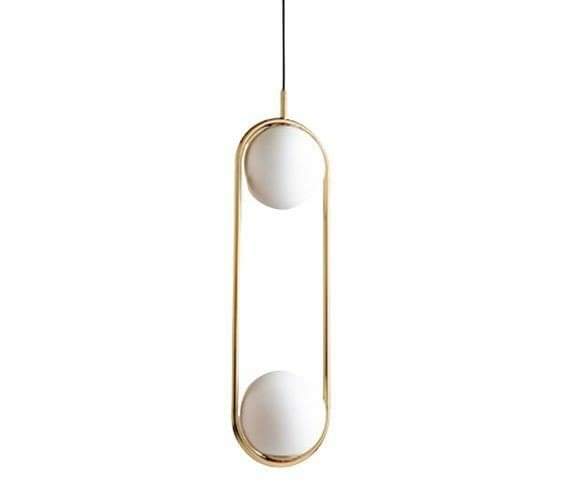 Double Globe Golden Up Down Hanging Light