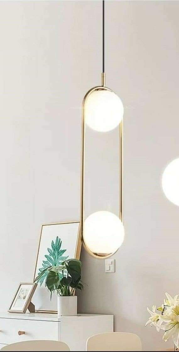 Double Globe Golden Up Down Hanging Light