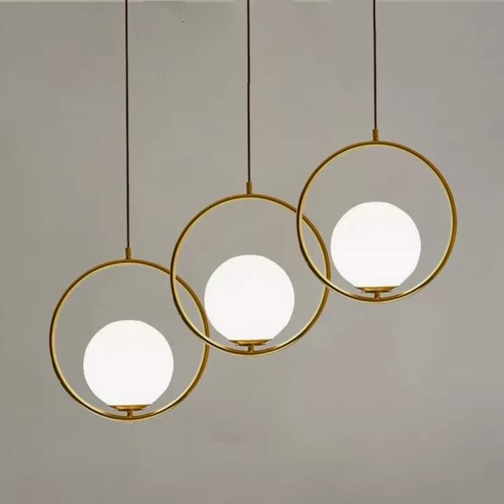 Golden Hanging Round Globe Hanging Light