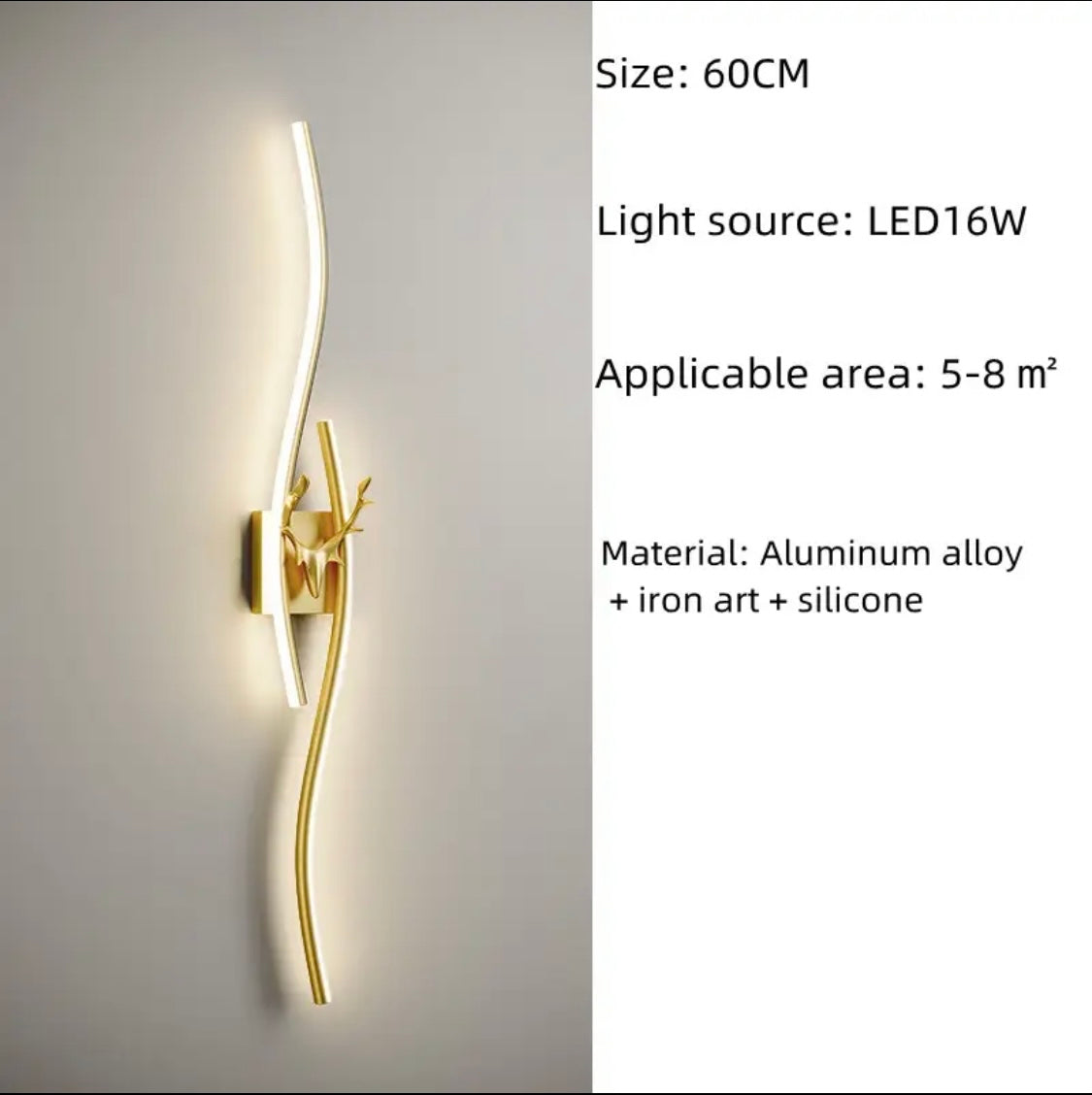 Long Markhor Golden Led Walllamp