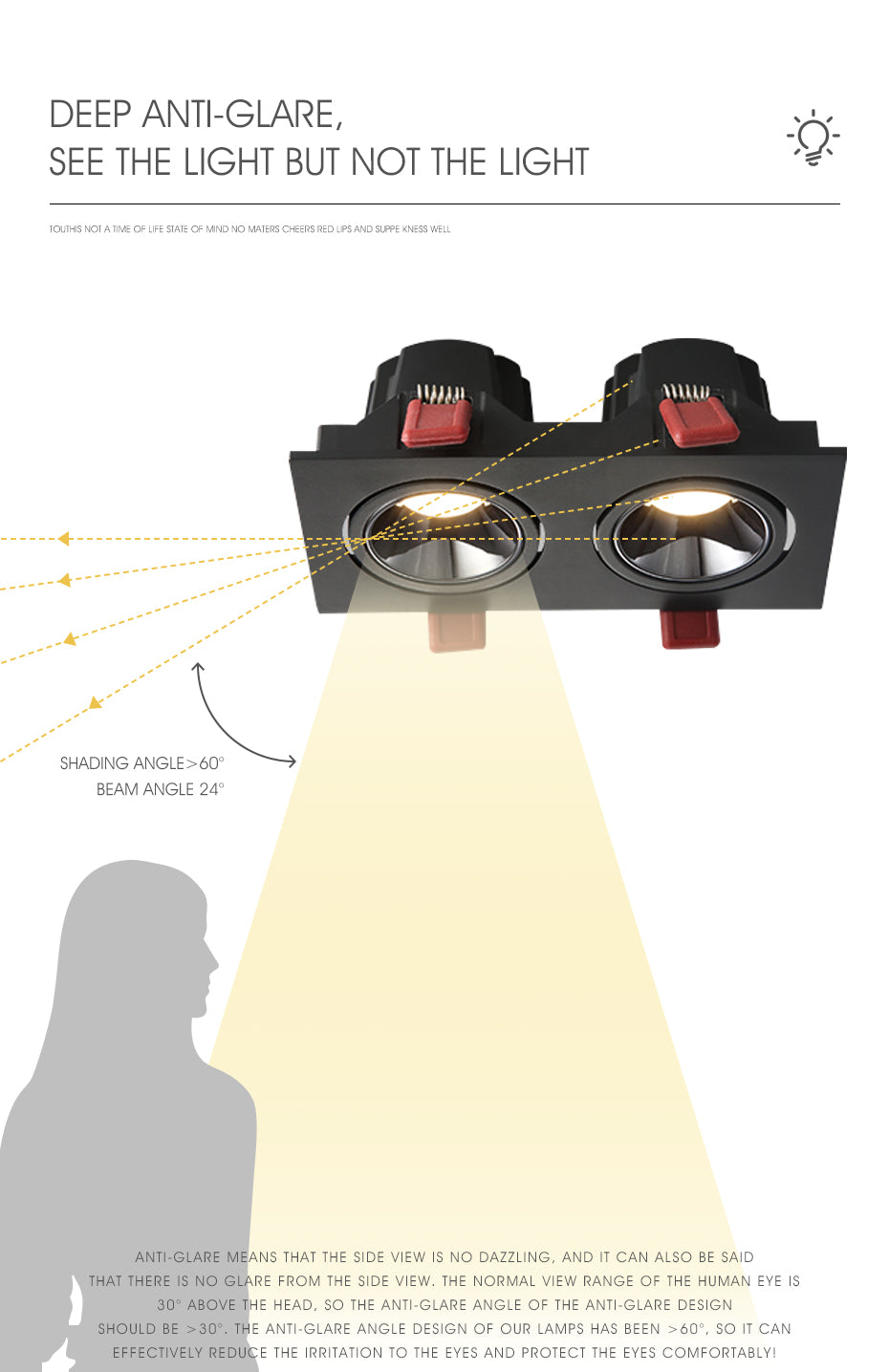 Led 14W Black Concelled False Celling Light