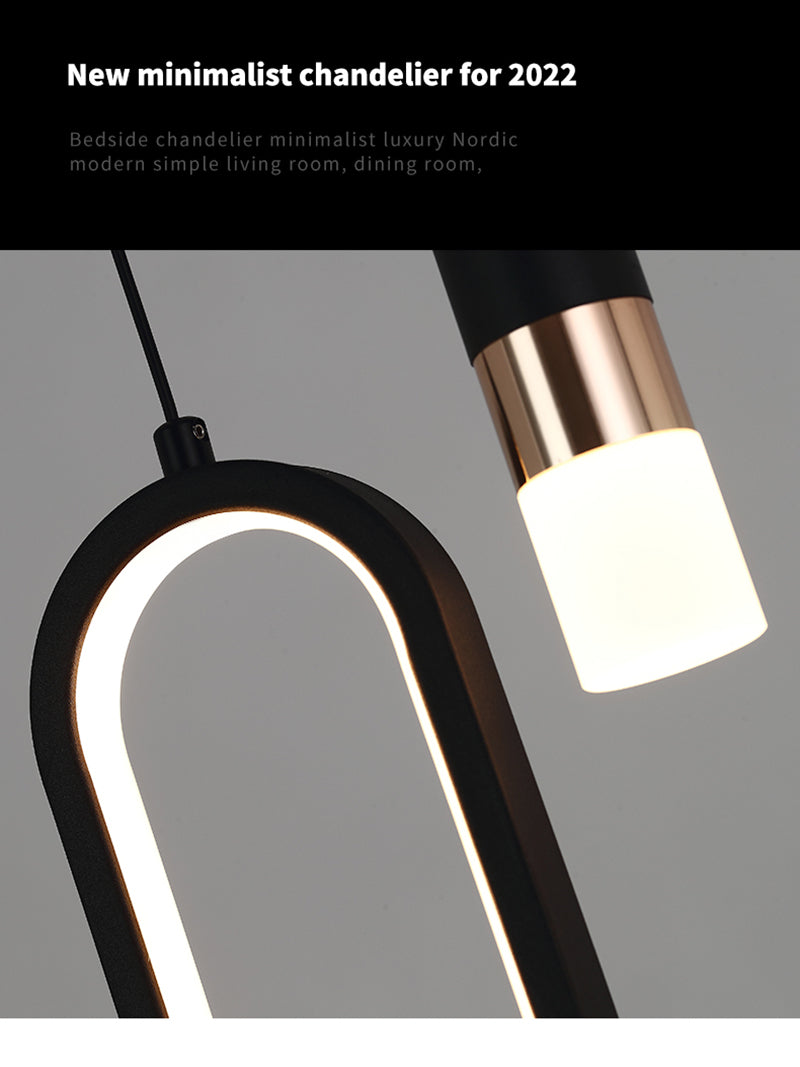 Modern Geometric Twin Black Hanging Lamp