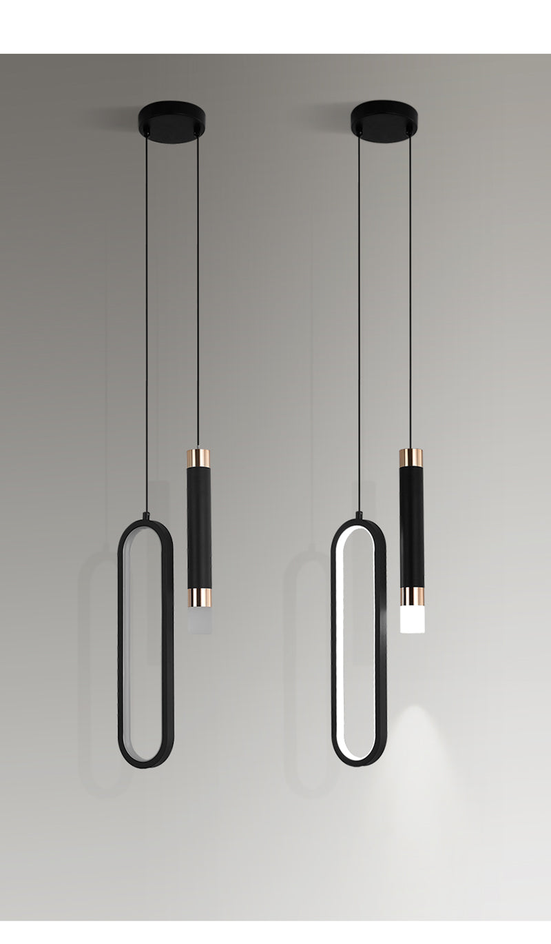 Modern Geometric Twin Black Hanging Lamp