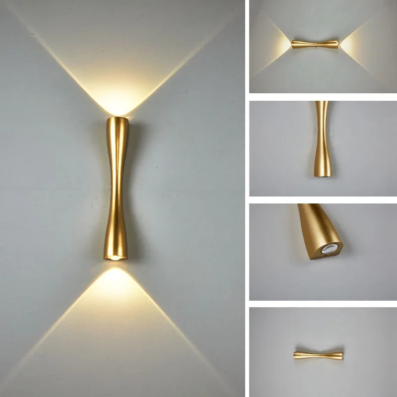 Golden Two Sided Waterproof Outdoor/Indoor Wall Light