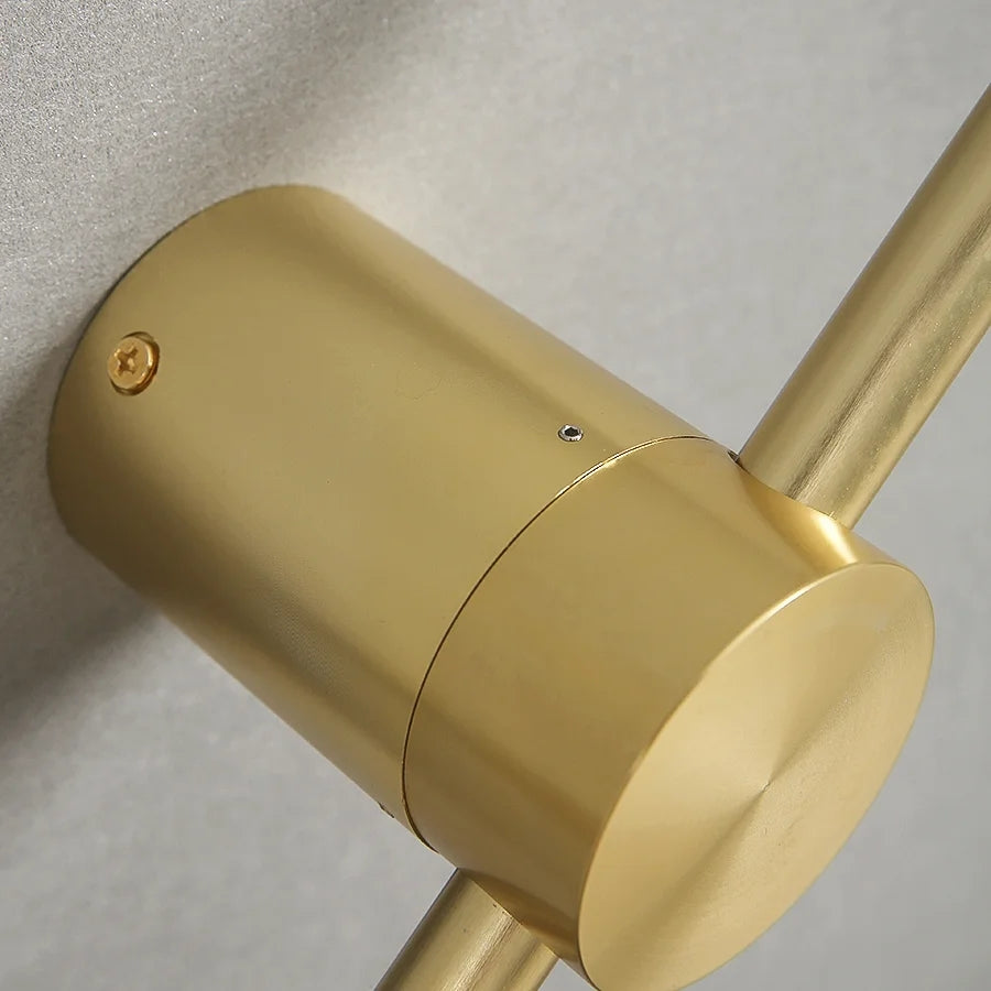 Led Straight Golden Wall Light Round Base