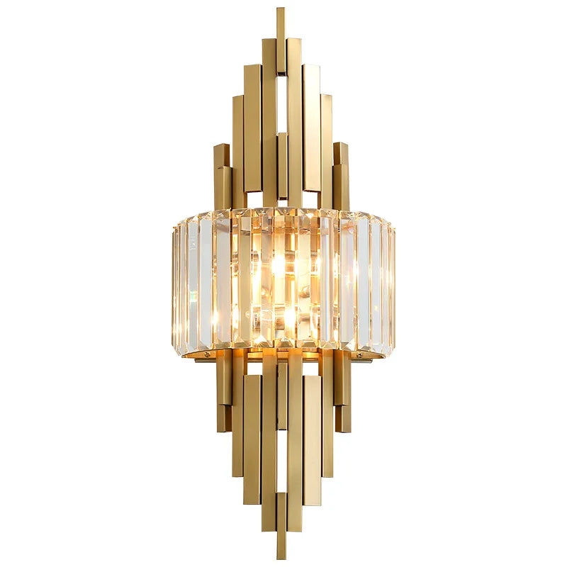 Antique Crystal Brass Golden Walllamp