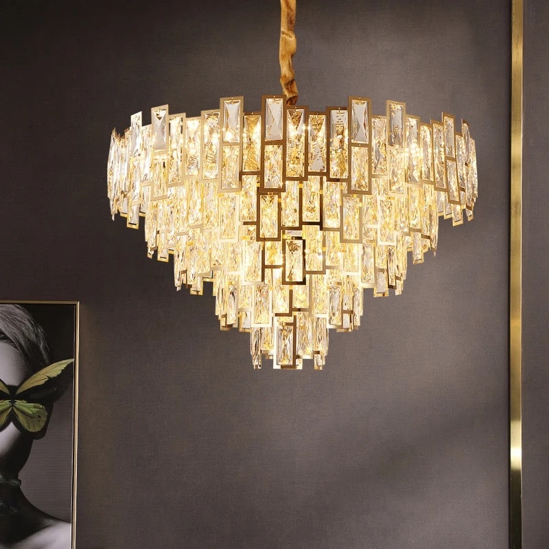 Crystal Glass Golden Traditional Chandlier