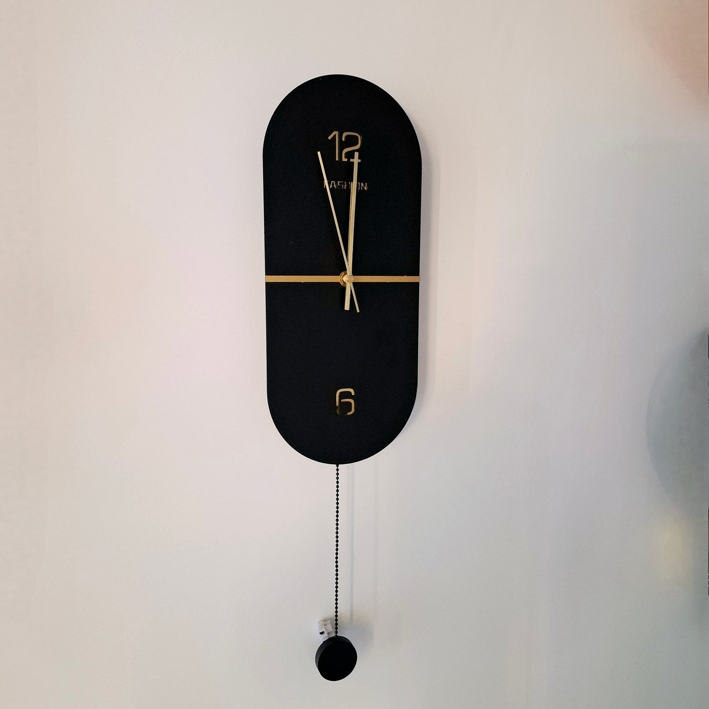 Black Clock Styled Back Light Led Wall Lamp