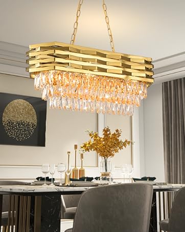 Golden K9 Crystals Modern Chandlier