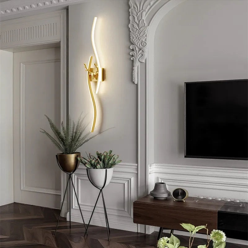 Long Markhor Golden Led Walllamp