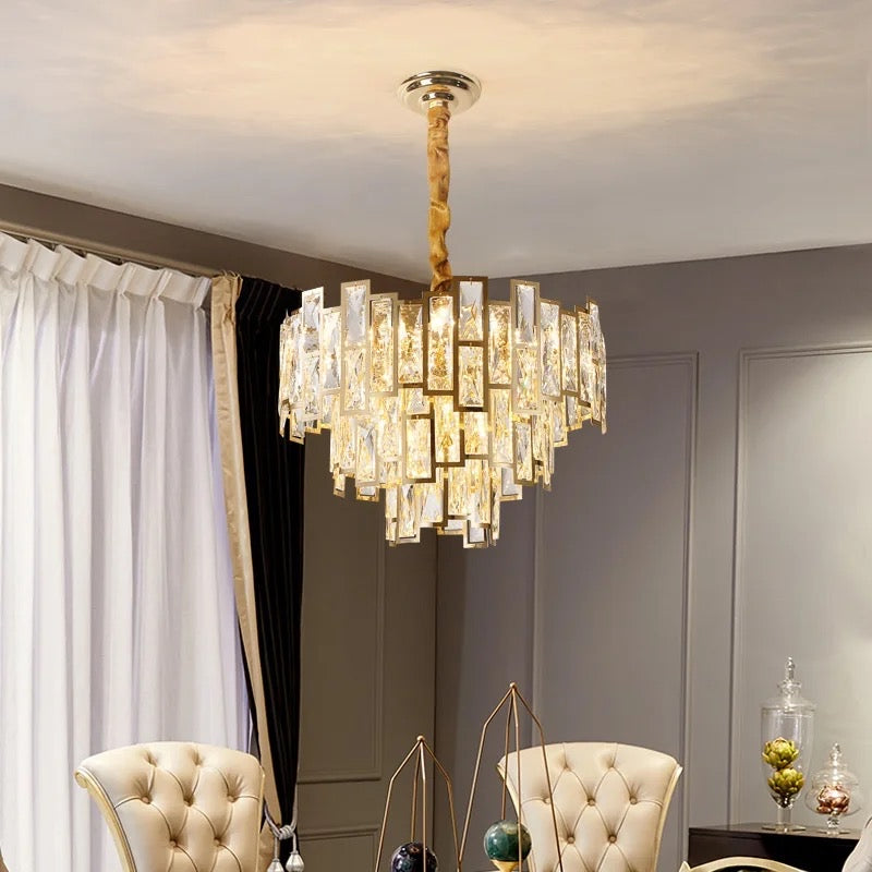 Crystal Glass Golden Traditional Chandlier