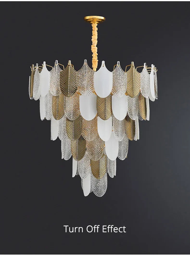 Leafy Heavy Crystal Glass Antique Traditional Chandlier