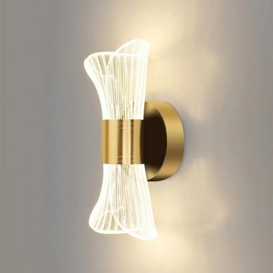 Led Cylinderical Double Led Golden Walllight