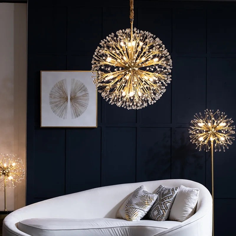 Rounded Crystal Golden Modern Chandlier